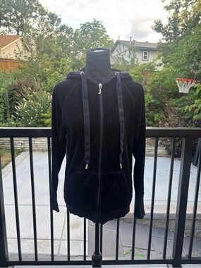 Juicy Couture Black Velvet Zip-Up Hoodie
